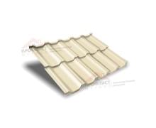 Металлочерепица модульная квинта Uno c 3D резом 0,5 Satin RAL 1015 светлая слоновая кость.