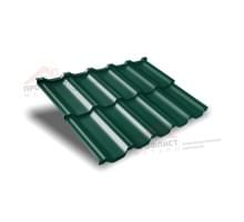 Металлочерепица модульная квинта Uno c 3D резом 0,45 Drap RAL 6005 зеленый мох.