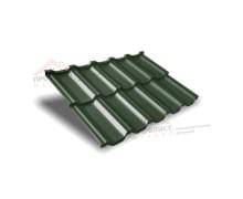 Металлочерепица модульная квинта Uno c 3D резом 0,5 GreenСoat Pural Matt RR 11 темно-зеленый (RAL 6020 хромовая зелень).