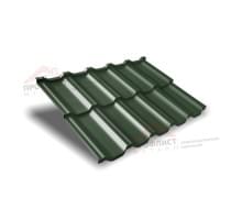 Металлочерепица модульная квинта Uno c 3D резом 0,5 GreenСoat Pural RR 11 темно-зеленый (RAL 6020 хромовая зелень).