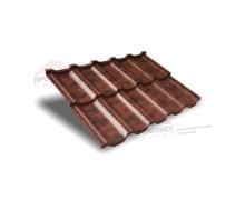Металлочерепица модульная квинта Uno c 3D резом 0,45 Safari Twincolor Brown.