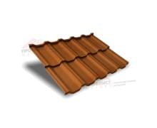 Металлочерепица модульная квинта Uno c 3D резом 0,5 Quarzit Cuprum Steel.