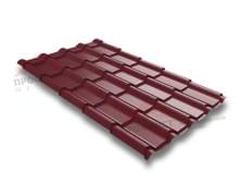 Металлочерепица камея 0,45 Drap RAL 3005 красное вино.