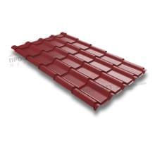 Металлочерепица камея 0,5 Satin RAL 3011 коричнево-красный.