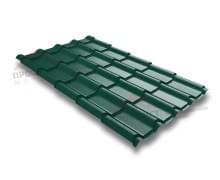 Металлочерепица камея 0,45 Drap RAL 6005 зеленый мох.