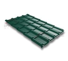 Металлочерепица камея 0,45 PE RAL 6005 зеленый мох.