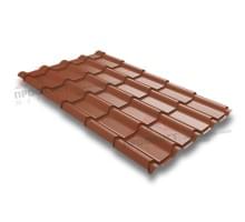 Металлочерепица камея 0,45 PE RAL 8004 терракота.