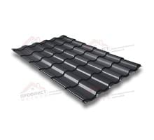 Металлочерепица кредо 0,5 GreenСoat Pural RR 23 темно-серый (RAL 7024 мокрый асфальт).