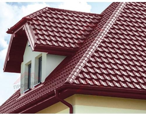 Металлочерепица квинта плюс 0,5 Satin RAL 3005 красное вино.