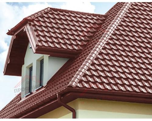 Металлочерепица квинта плюс 0,5 Velur20 RAL 3009 оксидно-красный.