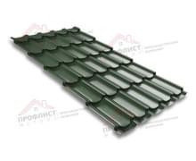 Металлочерепица квинта плюс 0,5 Velur20 RAL 6020 хромовая зелень.