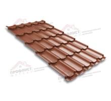 Металлочерепица квинта плюс 0,45 Drap RAL 8004 терракота.