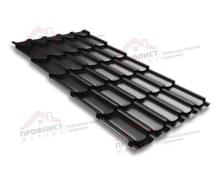 Металлочерепица квинта плюс 0,5 Quarzit lite RAL 9005 черный.