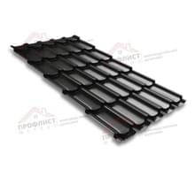 Металлочерепица квинта плюс 0,5 Velur20 RAL 9005 черный.