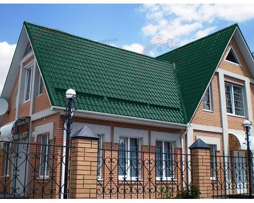 Металлочерепица модерн 0,4 PE RAL 6005 зеленый мох.