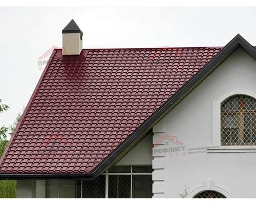 Металлочерепица монкатта 0,4 PE RAL 3005 красное вино.