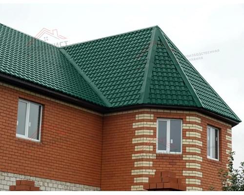 Металлочерепица квадро 0,45 PE RAL 6005 зеленый мох.