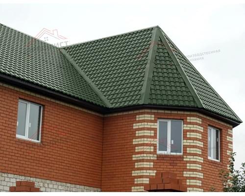 Металлочерепица квадро 0,5 Velur20 RAL 6020 хромовая зелень.