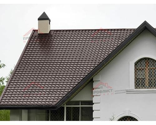 Металлочерепица монкатта 0,5 Quarzit RAL 8017 шоколад.