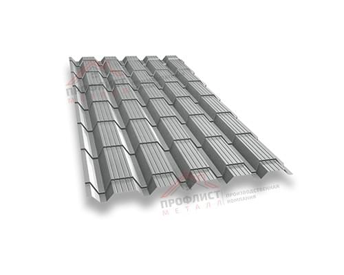 Металлочерепица монкатта 0,45 PE RAL 9006 бело-алюминиевый.