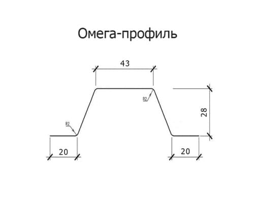 Омега-профиль ГПО 28-0.7 Оцинкованный Омега-профиль ГПО 28-0.7 Оцинкованный