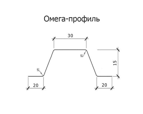 Омега-профиль ГПО 15-1.5 Оцинкованный