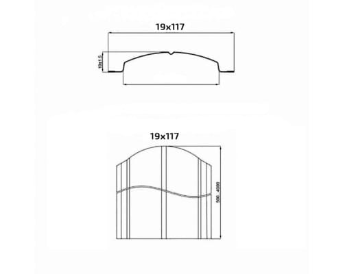 Евроштакетник полукруглый, ширина 117 мм, толщина 0,45мм