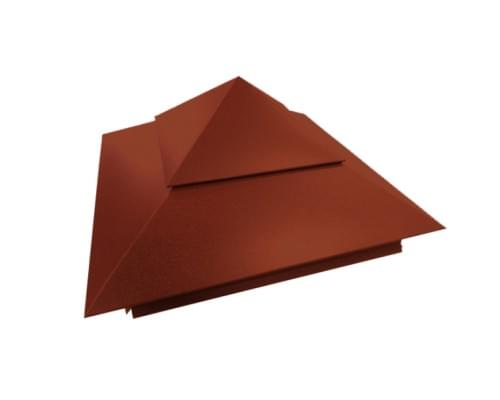 Колпак на столб двойной 390х390мм 0,5 GreenCoat Pural Matt с пленкой RR 750 кирпично-красный (RAL 8004 терракота) Колпак на столб двойной 390х390мм 0,5 GreenCoat Pural Matt с пленкой RR 750 кирпично-красный (RAL 8004 терракота)
