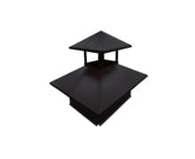 Дымник на трубу двойной 520х390мм 0,5 Velur20 с пленкой RAL 7024 мокрый асфальт