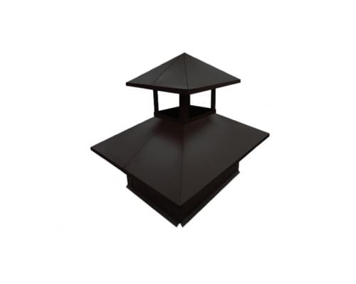 Дымник на трубу двойной 520х390мм 0,5 GreenCoat Pural с пленкой RR 23 темно-серый (RAL 7024 мокрый асфальт) Дымник на трубу двойной 520х390мм 0,5 GreenCoat Pural с пленкой RR 23 темно-серый (RAL 7024 мокрый асфальт)