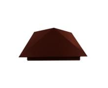 Колпак на столб 390х390мм 0,5 GreenCoat Pural с пленкой RR 750 кирпично-красный (RAL 8004 терракота)