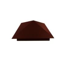 Колпак на столб 390х390мм 0,5 GreenCoat Pural с пленкой RR 750 кирпично-красный (RAL 8004 терракота)