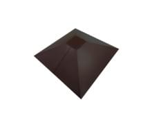 Колпак на столб под фонарь 390х390мм 0,5 GreenCoat Pural с пленкой RR 23 темно-серый (RAL 7024 мокрый асфальт)