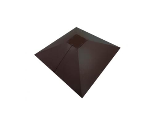 Колпак на столб под фонарь 390х390мм 0,5 GreenCoat Pural с пленкой RR 23 темно-серый (RAL 7024 мокрый асфальт)