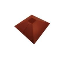 Колпак на столб под фонарь 390х390мм 0,5 GreenCoat Pural Matt с пленкой RR 750 кирпично-красный (RAL 8004 терракота)