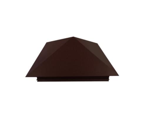 Колпак на столб 510х510мм Satin с пленкой RAL 8017 шоколад