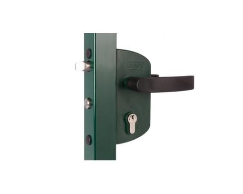 Замок LAKZ 6060 P1L корпус из полимиада с ручками из полимиада, зеленый RAL 6005