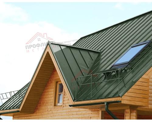 Простой вертикальный паз (гладкий) 0,5 Velur20 с пленкой на замках RAL 6020 хромовая зелень.