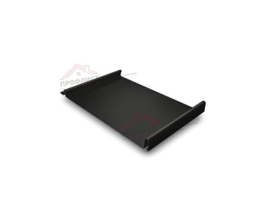 Простой вертикальный паз (гладкий) 0,45 Drap с пленкой на замках RAL 9005 черный.