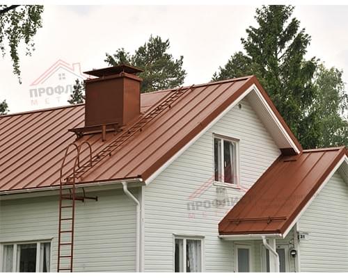 Простой вертикальный паз (профилированный) 0,5 Velur20 с пленкой на замках RAL 8004 терракота