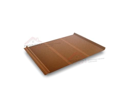 Простой вертикальный паз (профилированный) 0,5 Quarzit с пленкой на замках Cuprum Steel