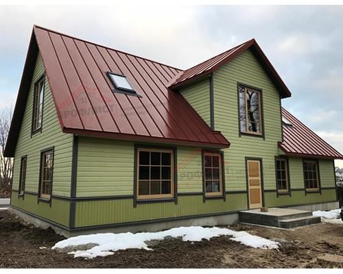 Простой горизонтальный паз (гладкий) 0,5 Velur20 с пленкой на замках RAL 3009 оксидно-красный.