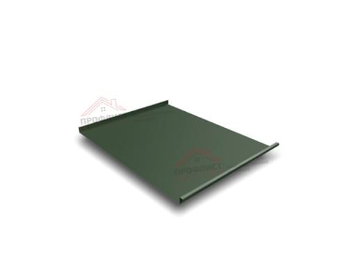 Простой горизонтальный паз (гладкий) 0,5 Velur20 с пленкой на замках RAL 6020 хромовая зелень.