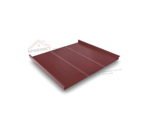 Простой горизонтальный паз (профилированный) 0,5 Satin с пленкой на замках RAL 3009 оксидно-красный