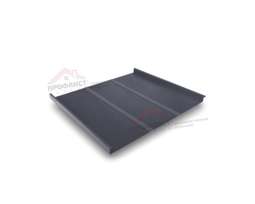 Простой горизонтальный паз (профилированный) 0,5 Satin с пленкой на замках RAL 7024 мокрый асфальт