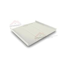 Простой горизонтальный паз (профилированный) 0,5 Satin с пленкой на замках RAL 9003 сигнальный белый