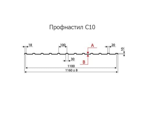 Профнастил нержавеющий С10 0.6 AISI 430