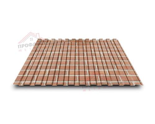Профнастил МП10-0.5, Ширина-1100, ECOSTEEL Кирпич Профнастил МП10-0.5, Ширина-1100, ECOSTEEL Кирпич