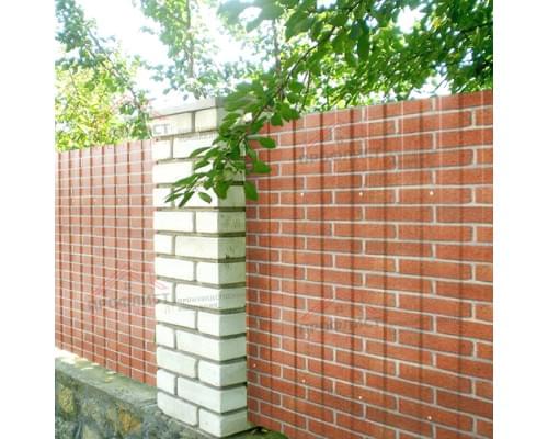 Профнастил МП10-0.5, Ширина-1100, ECOSTEEL Кирпич Профнастил МП10-0.5, Ширина-1100, ECOSTEEL Кирпич