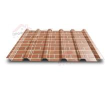 Профнастил МП35-0.5, Ширина-1035, ECOSTEEL Кирпичная Кладка Профнастил МП35-0.5, Ширина-1035, ECOSTEEL Кирпичная Кладка